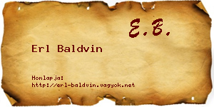 Erl Baldvin névjegykártya
